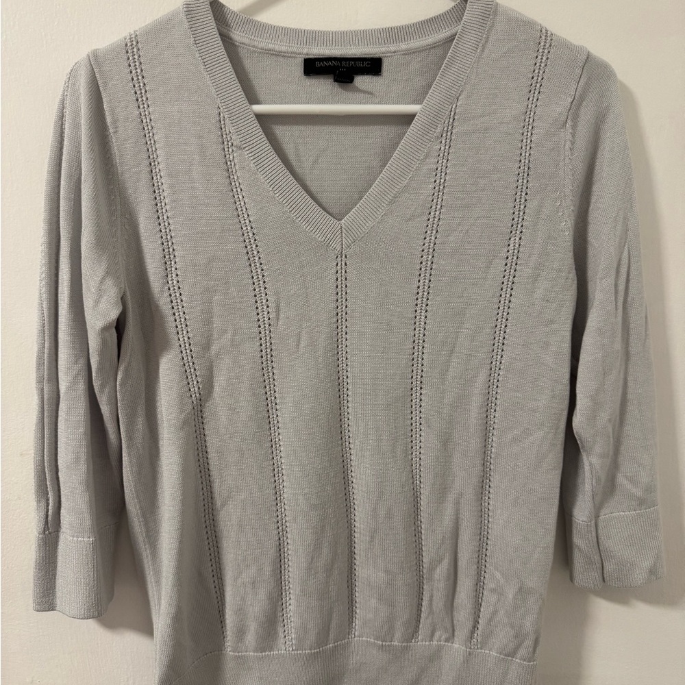 Banana Republic Womens Sweater Size Small Blue/Gray Classic Lightweight